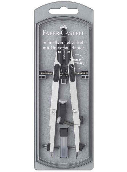 Compas à réglage rapide, argent / noir FABER-CASTELL