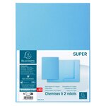 Paquet De 50 Chemises 2 Rabats Super 210 - 24x32cm - Bleu Clair - X 5 - Exacompta