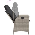 vidaXL Ensemble à manger de jardin et coussins 9 Pièces gris clair rotin