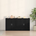 vidaXL Sideboards 2 Pièces Noir Chêne 79x38x80 cm Bois d'ingénierie