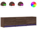 vidaXL Meuble TV avec LED chêne marron 165x34x40 cm bois d'ingénierie