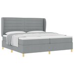 Lit avec sommier et matelas vidaXL - Gris clair  200x200 cm  Tissu