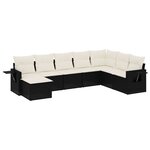 vidaXL Salon de jardin 8 Pièces avec coussins noir résine tressée