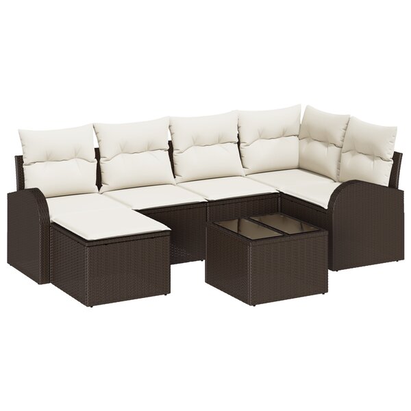 vidaXL Ensemble de Canapé de Jardin 6 Pièces avec Coussins Gris en Poly Rotin