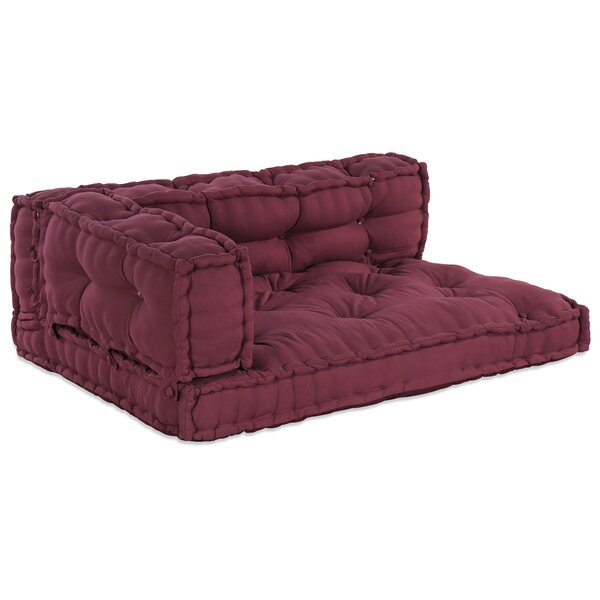 Coussin de canapé surpalette vidaXL avec accoudoirs et soutien lombaire en tissu rouge