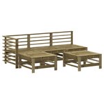 vidaXL Salon de jardin 5 Pièces bois de pin imprégné