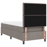 vidaXL Lit box spring avec matelas et LED taupe 80x200 cm tissu