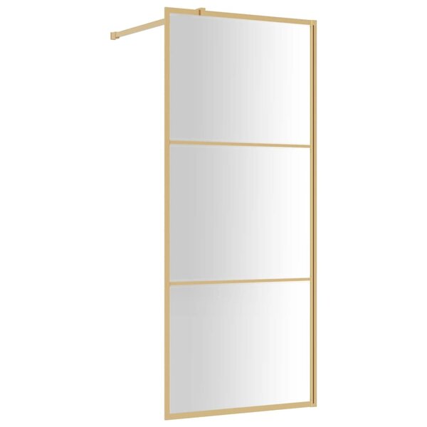 vidaXL Paroi de douche avec verre ESG transparent doré 80x195 cm