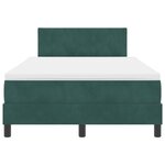 vidaXL Lit à Ressorts avec Matelas & LED Vert Foncé 120x190 cm en Velours