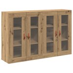 vidaXL Armoires murales 2 Pièces Chêne Artisan 69 5x34x90 cm Bois reconstitué