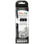 Feutre technique permanent Pointliner, set de 5, noir PENTEL