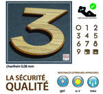 Numéro 9-Numéro adhésif pour boîtes aux lettres - Résine de 3 mm, hauteur environ 50 mm - Taurus (chêne foncé)
