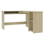 Bureau table poste de travail meuble d'ordinateur informatique étude d'angle en forme de L chêne sonoma bois d'ingénierie brun 02_0023683