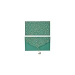 PAPERTREE DOUCHKA Lot de 5 Enveloppes Vert Paon/blanc