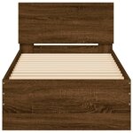 vidaXL Cadre de lit avec tête de lit chêne marron 90x200 cm
