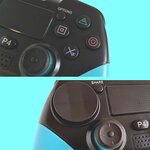 Ovegna p01: manette de jeux sans fil pour playstation 4 android et pc  gamepad  bluetooth  double vibration  batterie lithium rechargeable 1000mah  haut-parleur prise jack (blue)