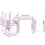 vidaXL Ensemble de bistro de jardin 3 Pièces coussins noir poly rotin