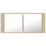 vidaXL Armoire à miroir à LED de bain Chêne sonoma 100x12x45 Acrylique