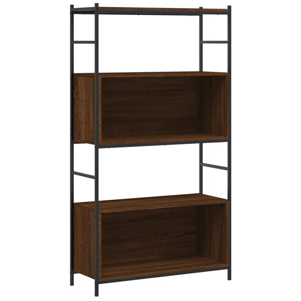 vidaXL Bibliothèque chêne brun 80x30x145 5 cm bois d'ingénierie et fer