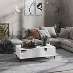 vidaXL Table basse blanc 103 5x60x35 cm bois d'ingénierie
