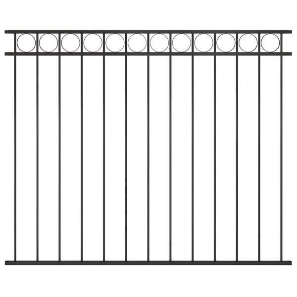 vidaXL Panneau de clôture Acier 1 7x1 5 m Noir