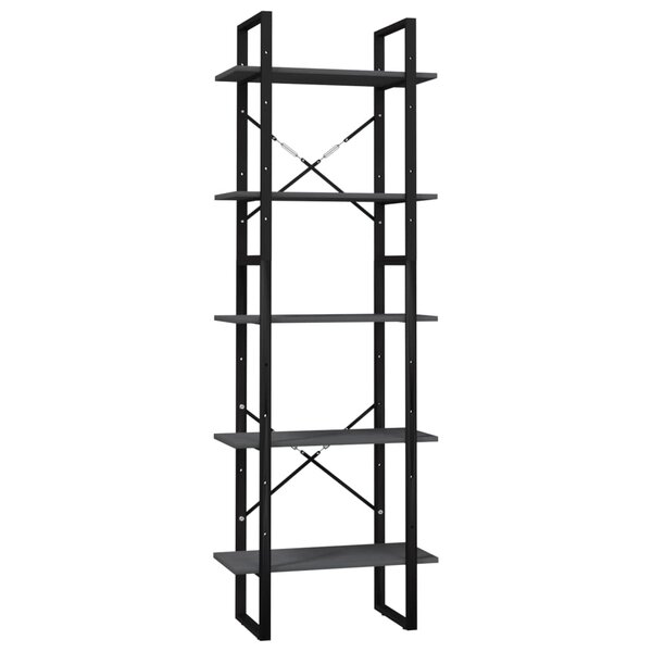 vidaXL Bibliothèque à 5 niveaux Gris 60x30x175 cm Bois de pin