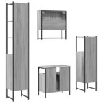 vidaXL Ensemble de meubles de salle de bain 4 Pièces Sonoma gris