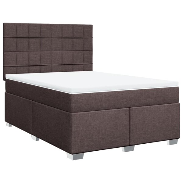 vidaXL Sommier à lattes de lit avec matelas Marron foncé 140x200 cm