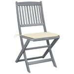 vidaXL Chaises pliables d'extérieur lot de 6 et coussins Bois d'acacia