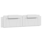 vidaXL Cadre de lit avec lumières LED blanc 200x200 cm similicuir