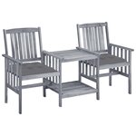Chaises de jardin avec table à thé et coussins acacia solide 02_0013344