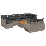 vidaXL Salon de jardin avec coussins 10 Pièces gris résine tressée