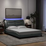 vidaXL Cadre de lit avec LED sans matelas gris clair 120x200 cm tissu