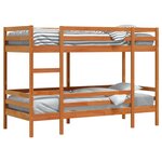 vidaXL Lit superposé sans matelas cire marron 90x190 cm pin massif