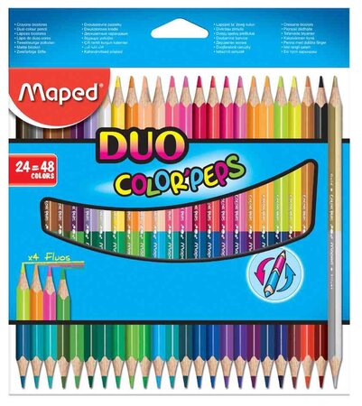 Étui de 24 crayons bicolores color'peps duo  triangulaire maped