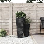 vidaXL Jardinière et intérieur amovible anthracite aspect rainuré