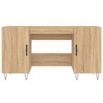 Bureau table poste de travail meuble d'ordinateur informatique étude chêne sonoma 140 x 50 x 75 cm bois d'ingénierie brun 02_0023651