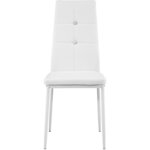 Lot de 4 chaises siège de salon cuisine salle à manger design élégant avec brillant blanc 08_0000563