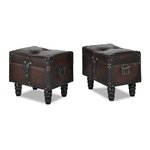vidaXL Ensemble de bancs de rangement 3 Pièces Marron