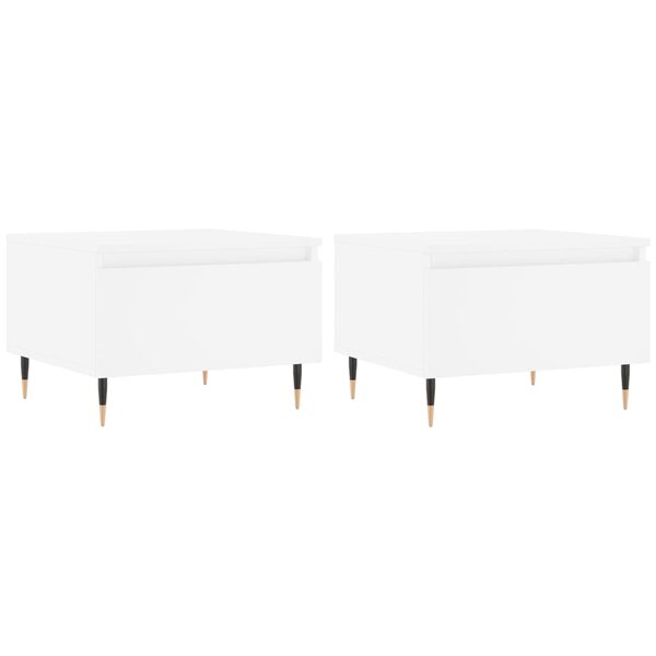 vidaXL Tables basses 2 Pièces blanc 50x46x35 cm bois d'ingénierie