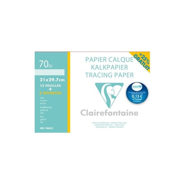 Clairefontaine Papier calque  A4  70 g/m2  pack promo