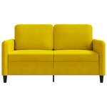 vidaXL Canapé à 2 places Jaune 120 cm Velours