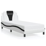 vidaXL Cadre de lit avec LED sans matelas blanc et noir 90x190 cm