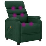 vidaXL Fauteuil de massage Vert foncé Tissu