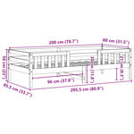 vidaXL Cadre de lit sans matelas blanc 80x200 cm bois massif de pin