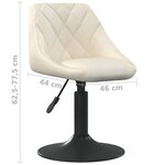 vidaXL Chaises pivotantes à manger lot de 4 crème velours
