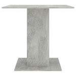 vidaXL Table à manger Gris béton 80x80x75 cm bois d'ingénierie
