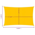 vidaXL Voile d'ombrage 160 g/m² rectangulaire jaune 2x3 m PEHD