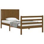 vidaXL Cadre de lit tête de lit marron miel 100x200 cm bois massif