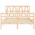 vidaXL Cadre de lit avec tête de lit 140x190 cm bois massif
